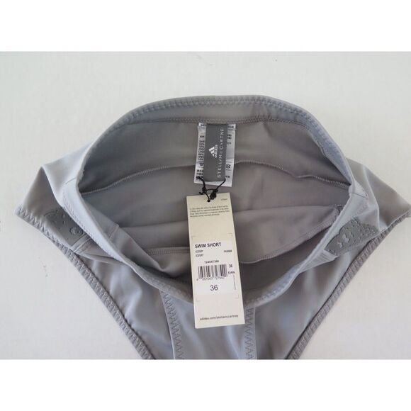 adidas x Stella McCartney FK9668 Women's Sz 36 Ice Gray Hybrid Swim Short Bikini - Picture 3 of 5